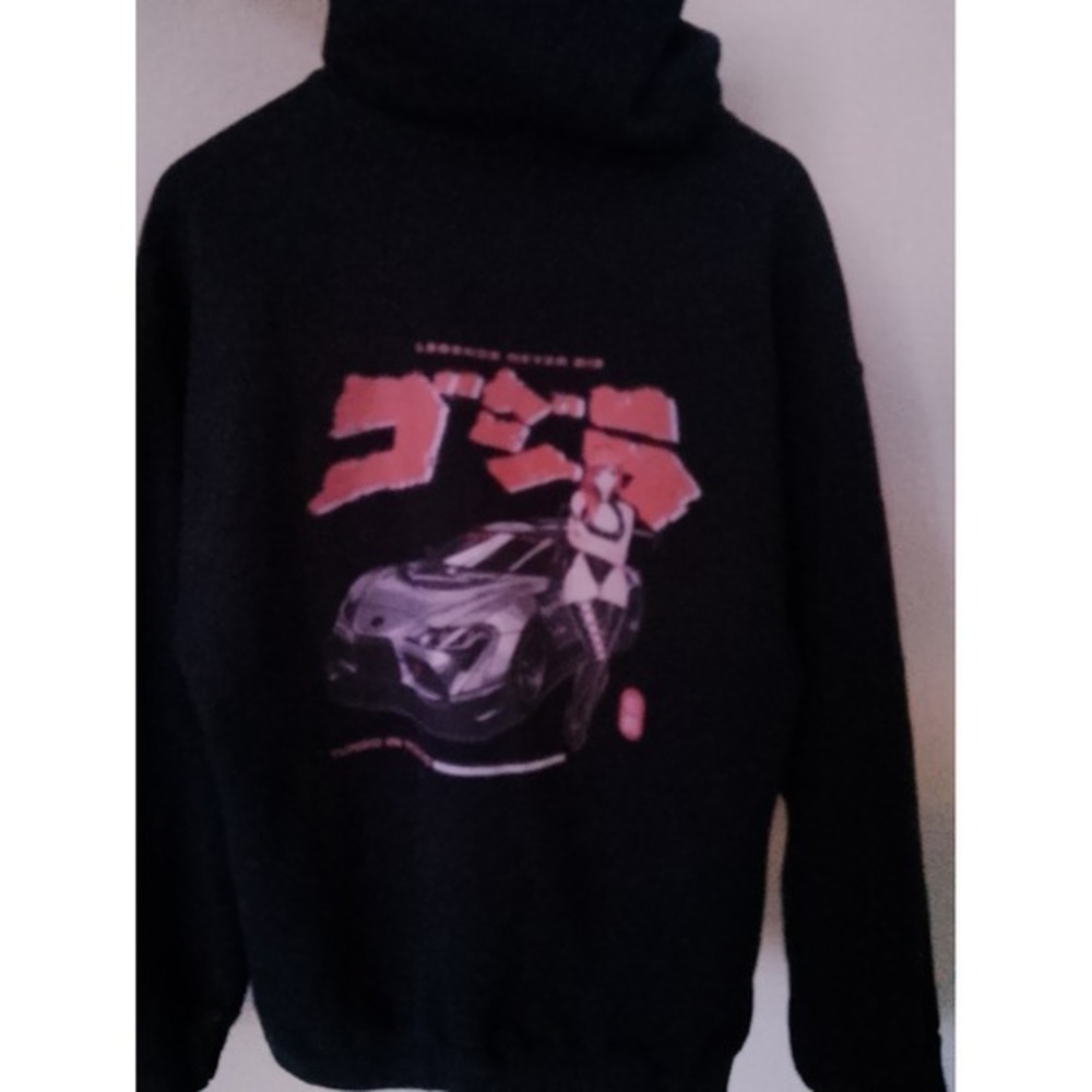 Tuned In Tokyo Legends Never Die Black Graphic Hoodie JDM Car Anime Men Medium